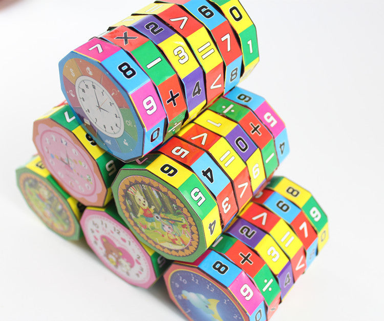 Cylindrical Six-Sided Math Cube for Kids Learning Toy Pi-Mart