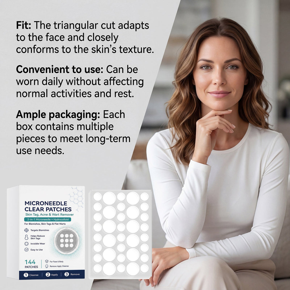 Acne Microneedle Patch - 144 Pieces Per Box Tri Light Beauty