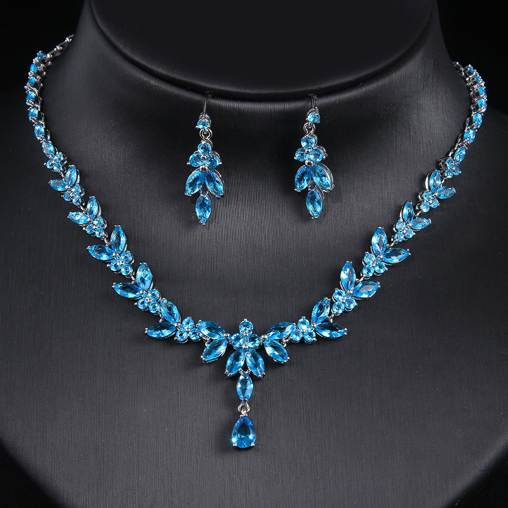 Simple White Bride Zircon Set Women LadyShow.Store