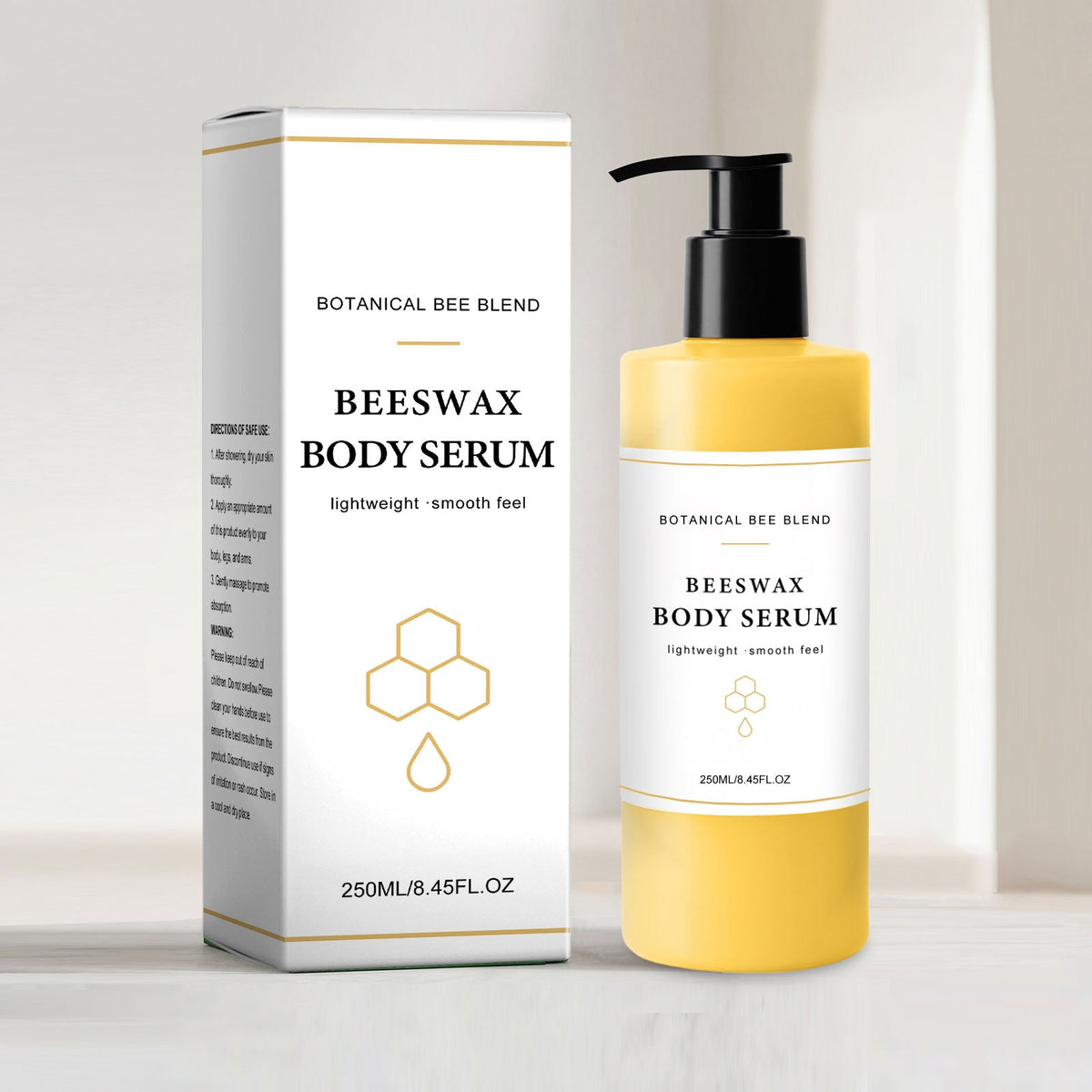 Mild, Moisturizing, Soft And Refreshing Skin Texture, Easy To Apply To The Whole Body, Daily Skin Care, Beeswax Body Essence, 250ml, 1 Box Tri Light Beauty