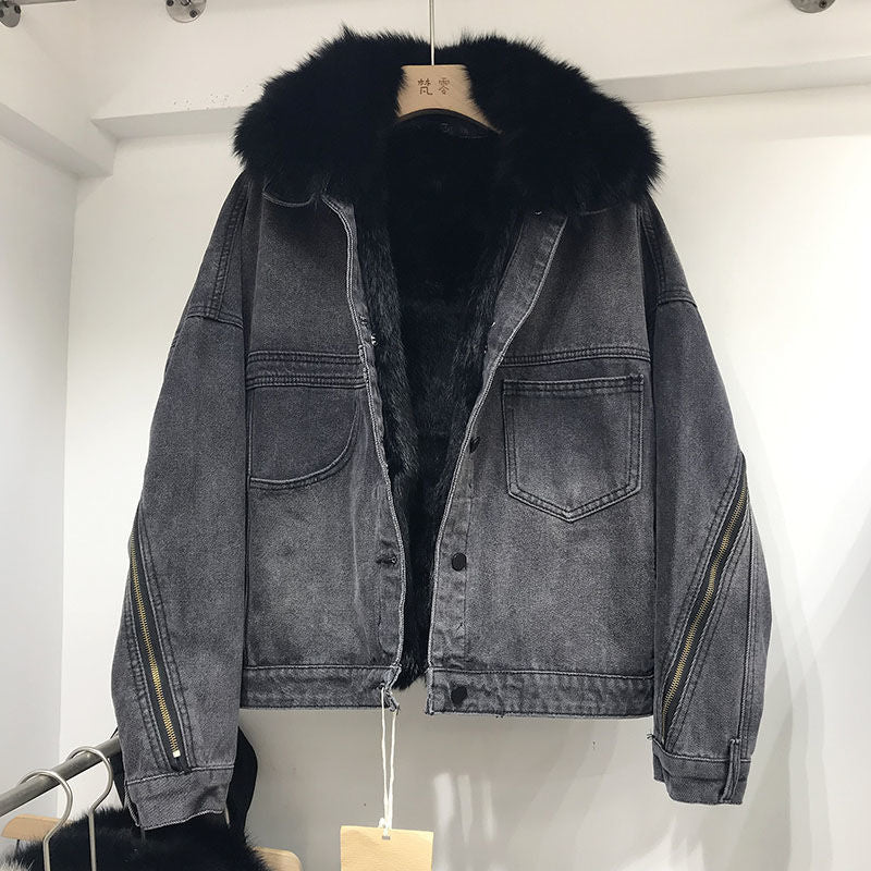 Loose Denim Coat for Women Pi-Mart