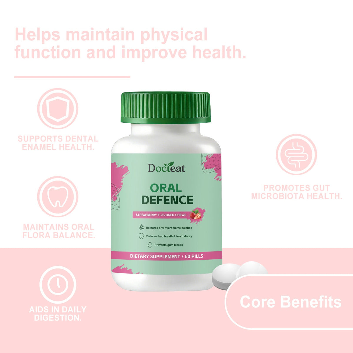 Oral Microbial Support Tablets Input 60 Tablets-Bottle Tri Light Beauty