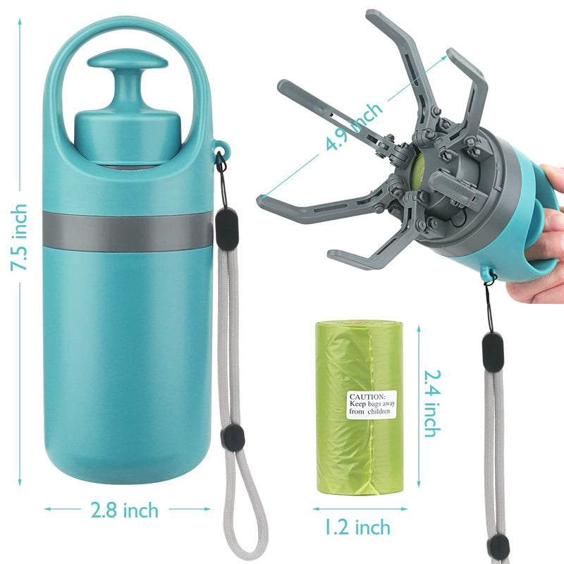 Portable Lightweight Dog Pooper Scooper With Built-in Poop Bag Dispenser Eight-claw Shovel For Pet Toilet Picker Pet Products Pets Fashion