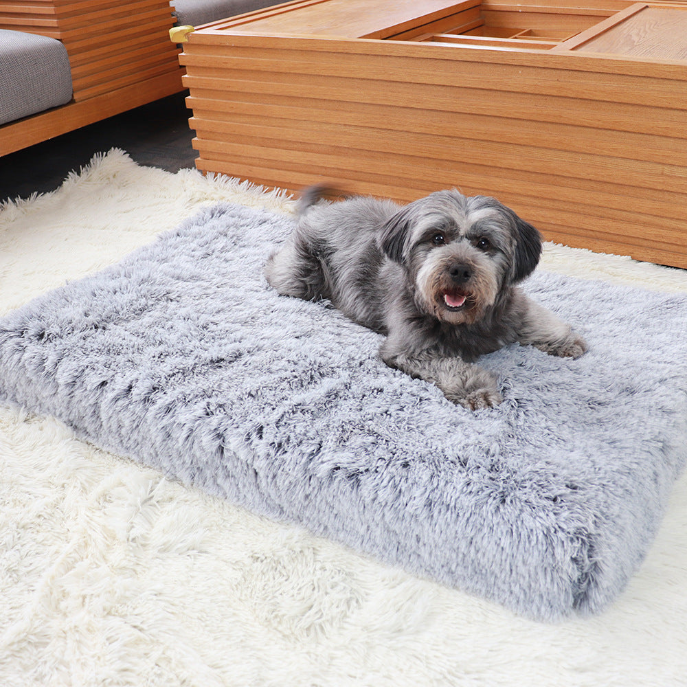 Plush Square Pet Bed Wave Memory Foam Deep Sleep Dog Sofa Bed Pets Fashion