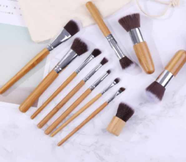 11-Piece Bamboo Makeup Brush Set LadyShow.Store