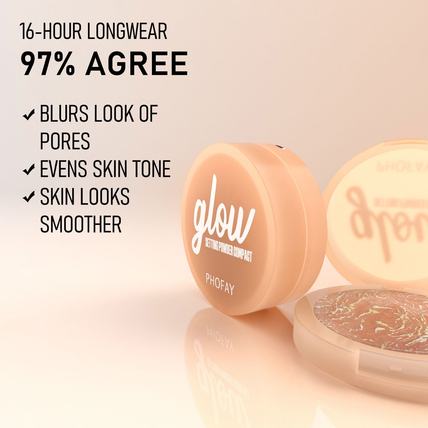 PHFOAY Baking Setting Powder Compact LadyShow.Store