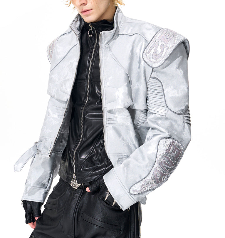Punk Black Motorcycle Leather Jacket LadyShow.Store