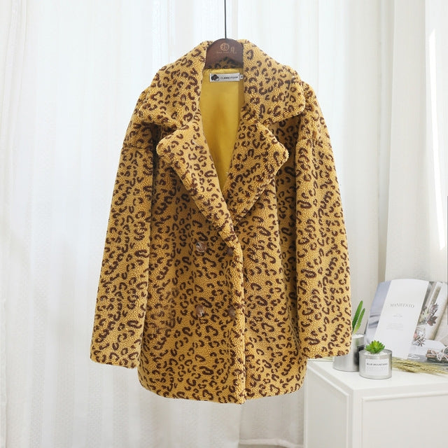 Women's Fur Coat Winter Loose Short Windbreaker Jacket Pi-Mart