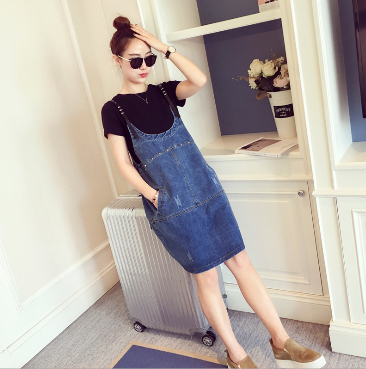 Chic Plus Size Denim Dress Set for Spring/Summer Pi-Mart