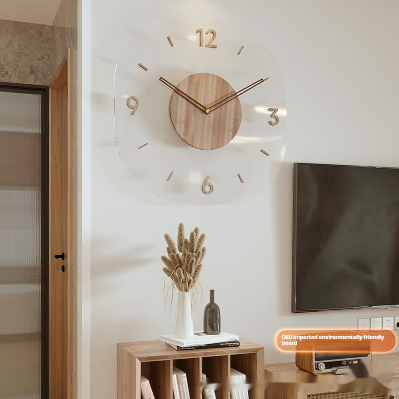 Creative Transparent Wooden Frame Wall Clock PearlNestDecor.com