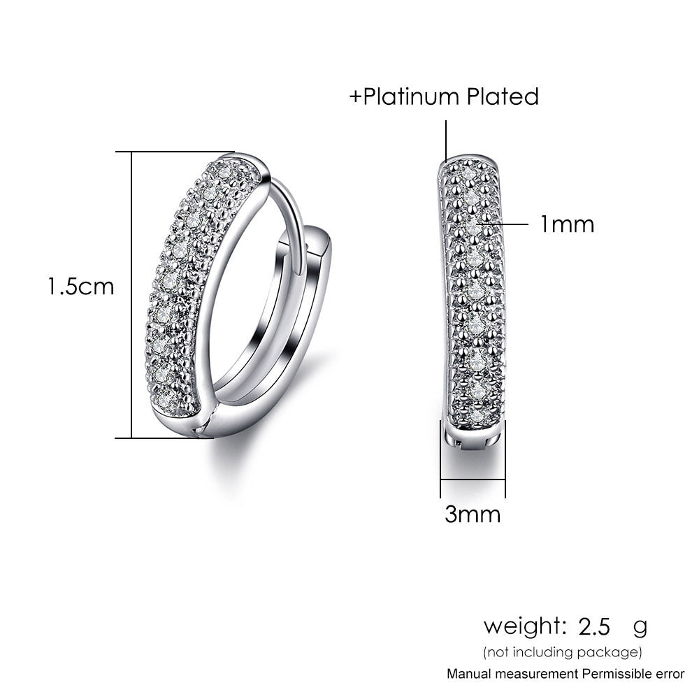Vintage Earrings 3A Zircon White Gold Plated LadyShow.Store