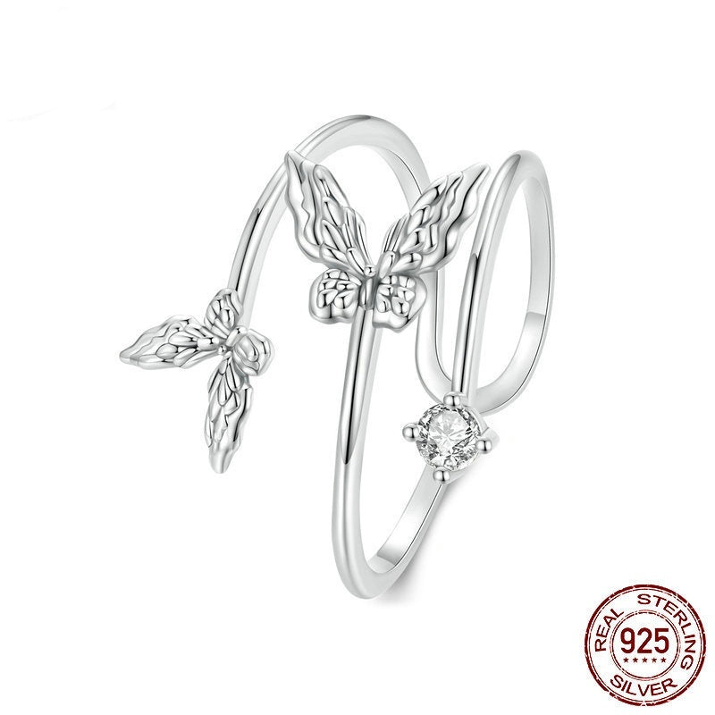 Exquisite Butterfly Multi-layer Open Ring