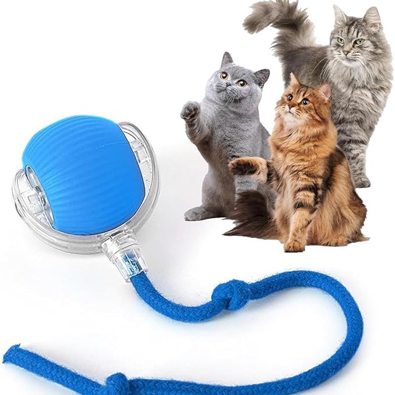 Cat Interactive Ball Toys Automatic Rolling Ball For Kitten Rechargeable Smart Pet Electric Toys With Teaser Sensor Cat Ball Toy LadyShow.Store