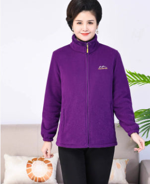 Middle-aged And Elderly Thickened Fleece Hooded Sweatshirt LadyShow.Store