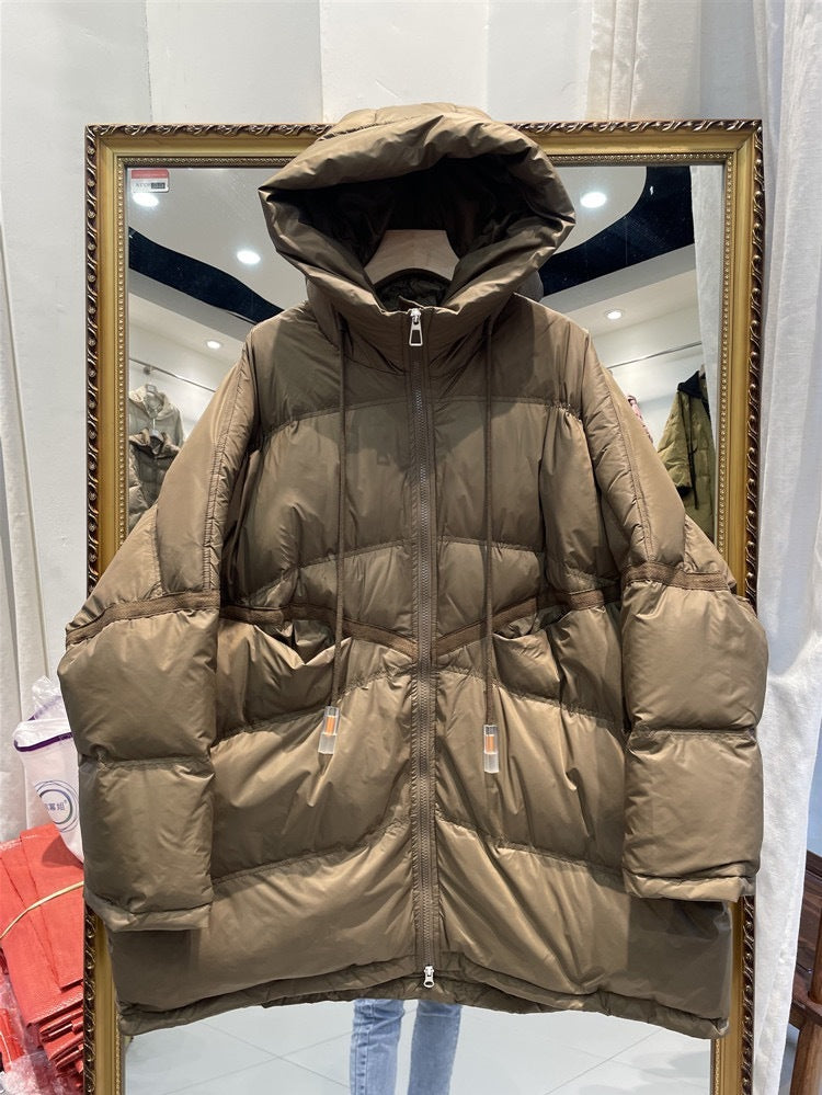 Plus Size White Duck Down Loose Down Jacket LadyShow.Store