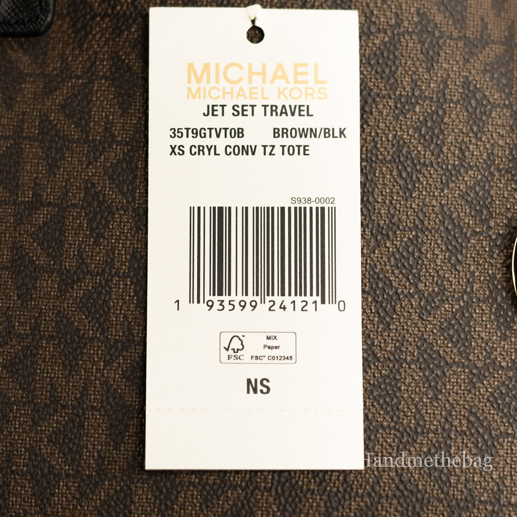 Michael Kors XS Brown Black Carryall Tote Convertible Bag LadyShow.Store