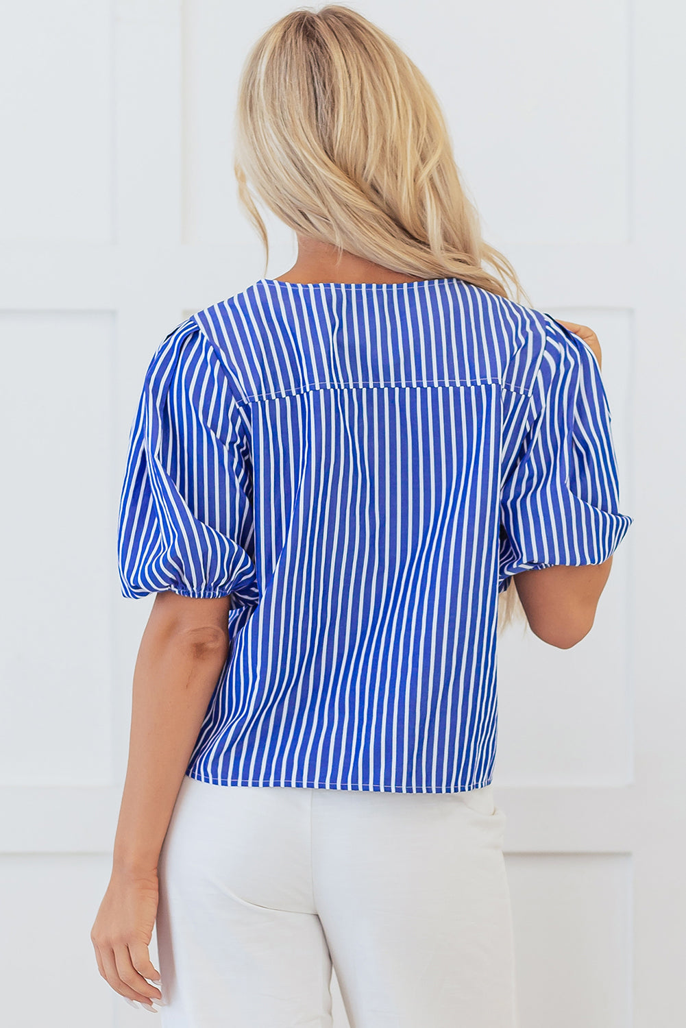 Dream Stripe Tied Front Blouse LuxuryLifeWay Online Store