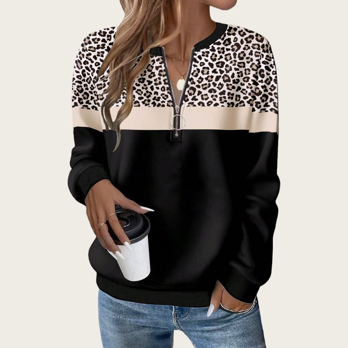 Amazon Europe And America 2026 Autumn Loose Long Sleeve Black Temperament Commuting Hoodie Tshirt Top NorixaFashion.com