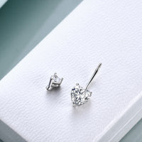 Sterling Silver Sexy Zirconia Heart Pendnt Belly Button Ring Belly Piercing for Women LadyShow.Store