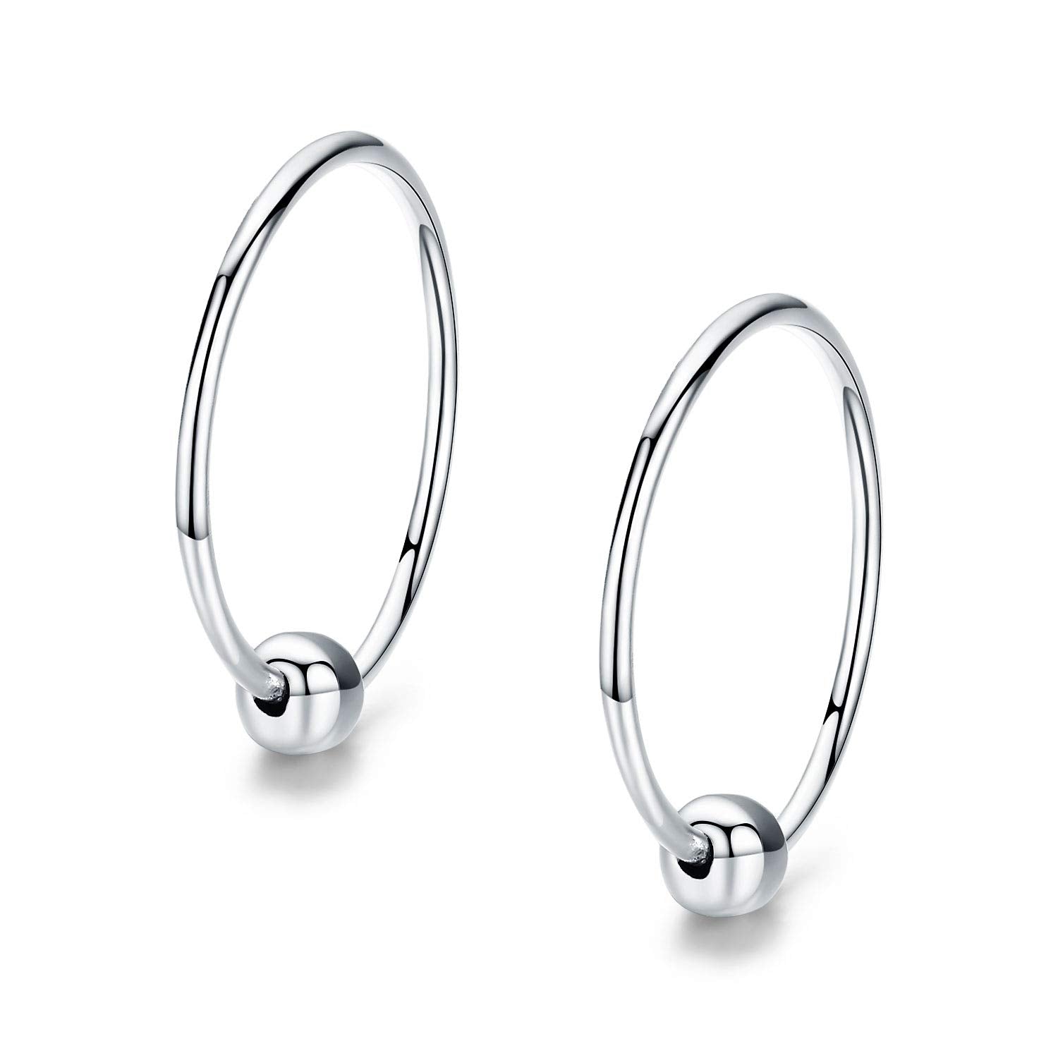 Hypoallergenic Sterling Silver Cartilage Dainty Thin Small Huggie Hoop Earring For Women LadyShow.Store