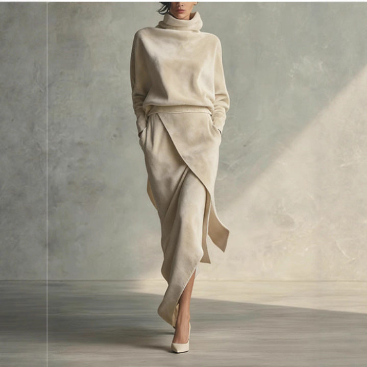 Elegant Suede Dress Women NorixaFashion.com