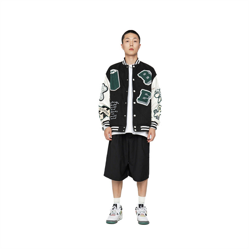 Casual Loose Trend Jacket for Heavy Industry Embroidery Pi-Mart