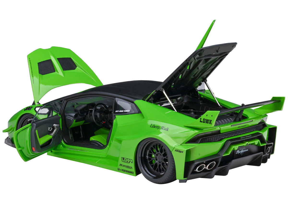 Lamborghini Huracan GT "LB-Silhouette Works" Pearl Green Metallic with Black Top 1/18 Model Car by Autoart LuxuryLifeWay Online Store