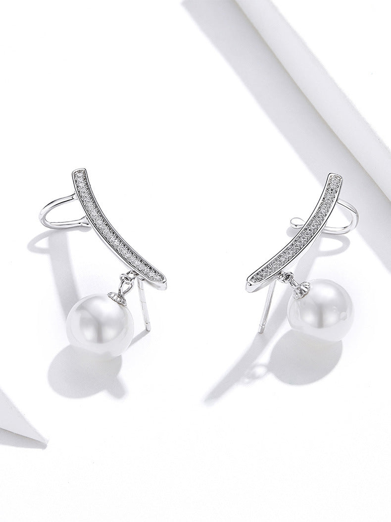 Fashion Women's S925 Silver Pearl Earrings LadyShow.Store