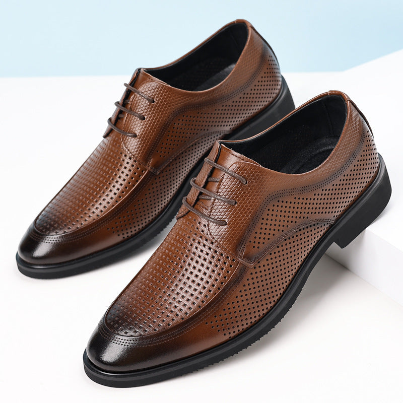 Leather Dress Shoes For Commuting With A Non-slip Round Toe Best YouTube Store