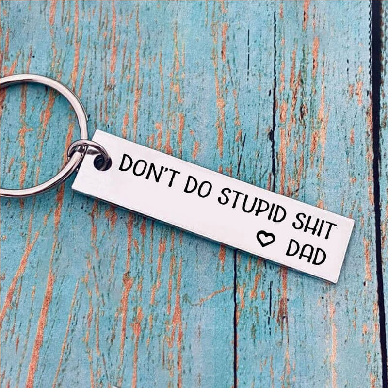 Don't Do Anything Stupid Key Card Stainless Steel LadyShow.Store