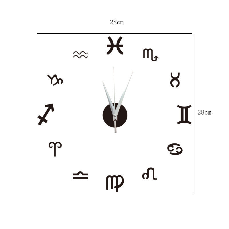 Creative Mirror Constellation Wall Clock Background Wall Decoration PearlNestDecor.com