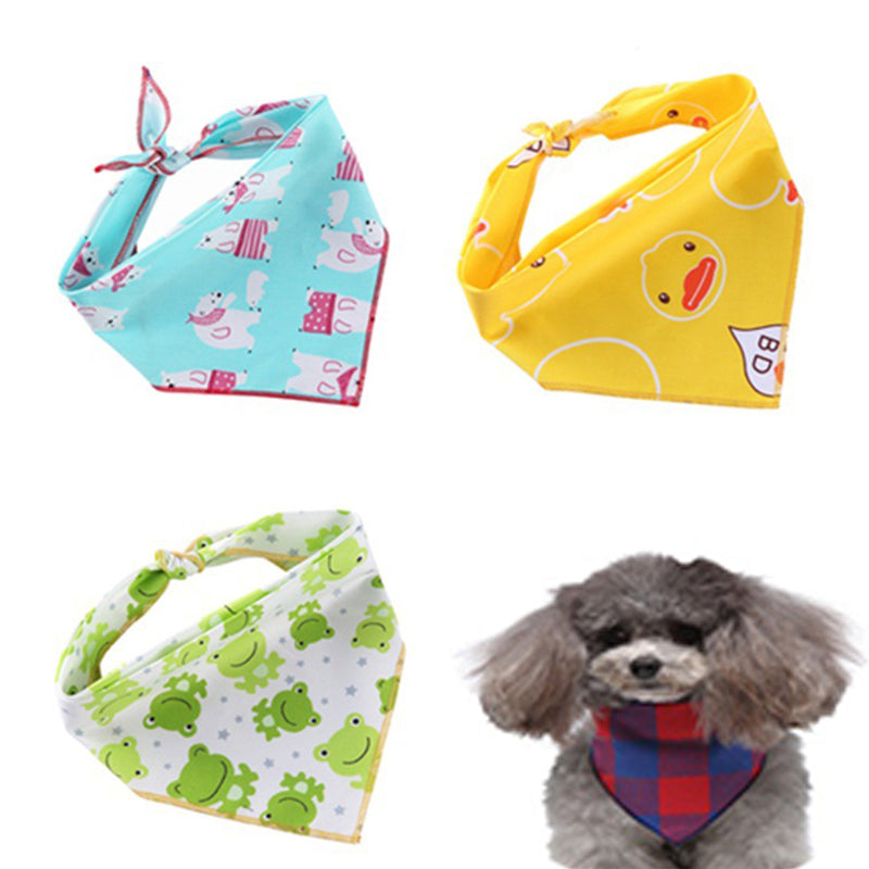 Adjustable Dog Bandana Cotton Pet Neckerchief Cat Triangle Scarf Soft Saliva Towel Small Medium Large Dog Accessories Pets Fashion