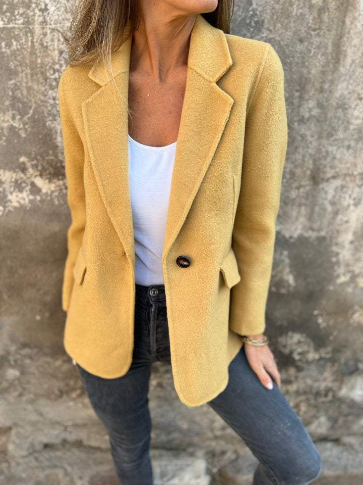 Ins Button Lapel Short Blazer Winter Fashion Commuter Jacket Outwear Women's Clothing LadyShow.Store