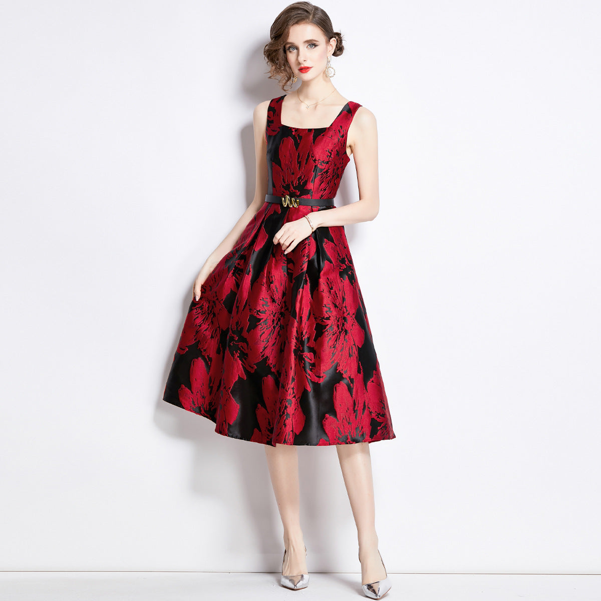 Three-dimensional Jacquard Dress Women NorixaFashion.com
