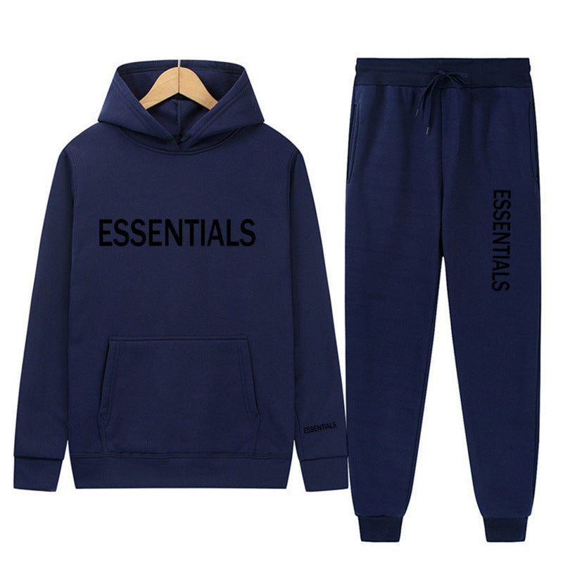 Essentials Sweatshirt Suit Men's and Women's Sweatshirt and Pant 2-Piece Set Hip-Hop Hoodie Suit by Pi-Mart