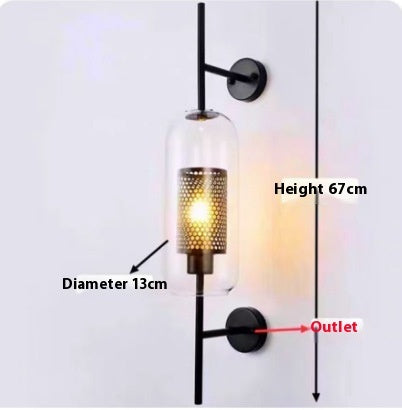Living Room Wall Lamp Retro Creative Corridor Aisle Glass Ball Wall Lamp PearlNestDecor.com