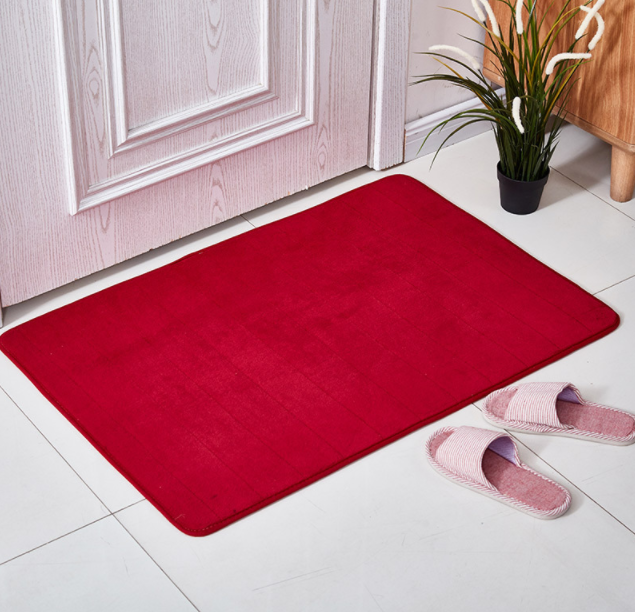 Coral Velvet Bathroom Customizable Memory Foam Absorbent Floor Mat