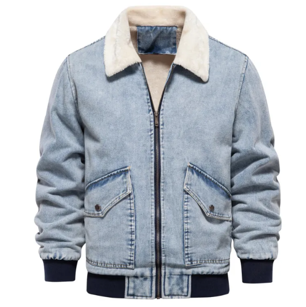 Men's Fleece-Lined Denim Jacket Pi-Mart
