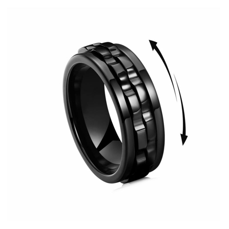 Stainless Steel Spinner Fidget Ring for Men Best YouTube Store