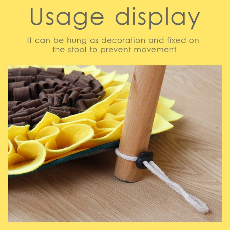 Non Slip Dog Sniffing Snuffle Mat Washable Sunflower Slow Feeding Food Pet Nosework Training Treat Pets Fashion