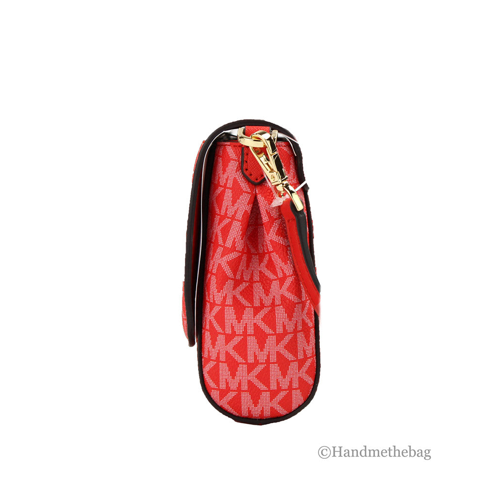 Michael Kors Jet Set Medium Dark Sangria Convertible Pouchette LadyShow.Store