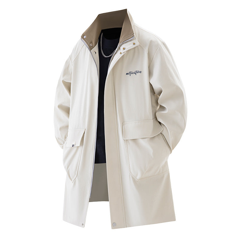 Men's Plus-Size Mid-Length Casual Trench Coat LuxuryLifeWay Online Store