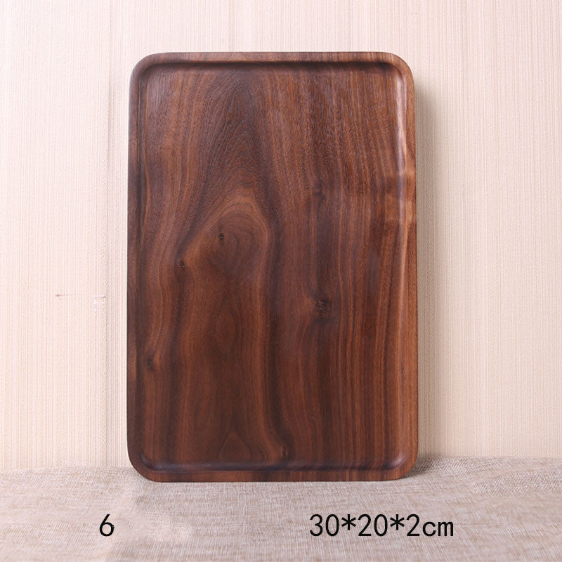Japanese Style Wooden Black Walnut Rectangular Dinner Plate LadyShow.Store