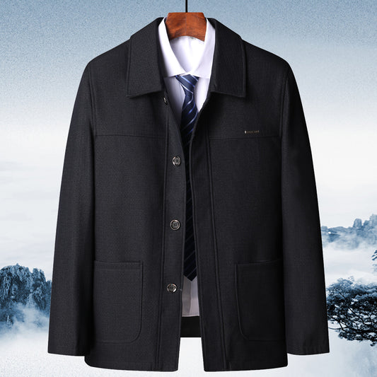 Autumn Dad Coat Thin Section Jacket Tops Men's Grandpa Clothes Spring And Autumn Clothes CJD