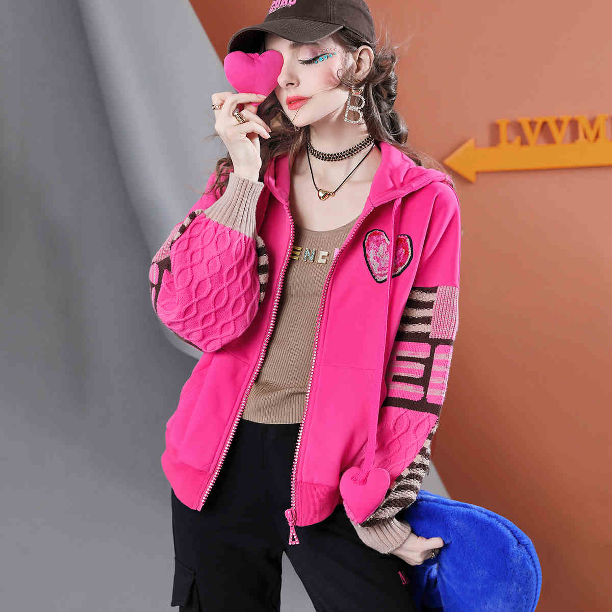 Women's Hooded Knitted Top Baggy Coat Best YouTube Store