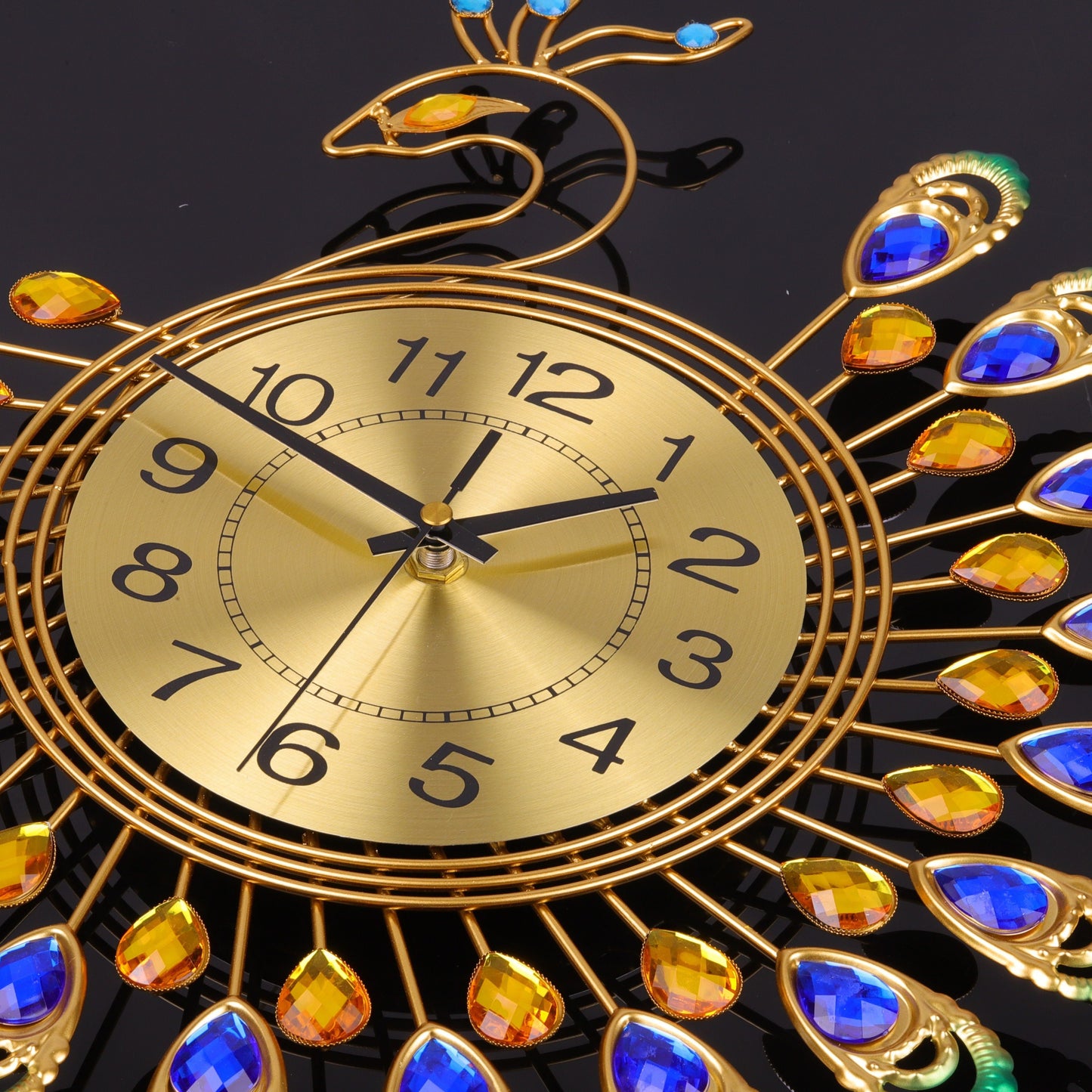 Peacock Shaped Wall Clock Living Room Decor Art Timepiece PearlNestDecor.com