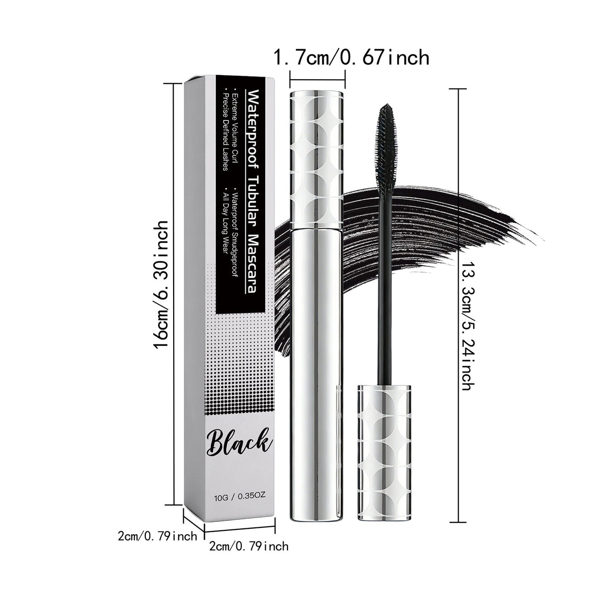 Fibre Long Curl Mascara  Black  10g 1box Tri Light Beauty