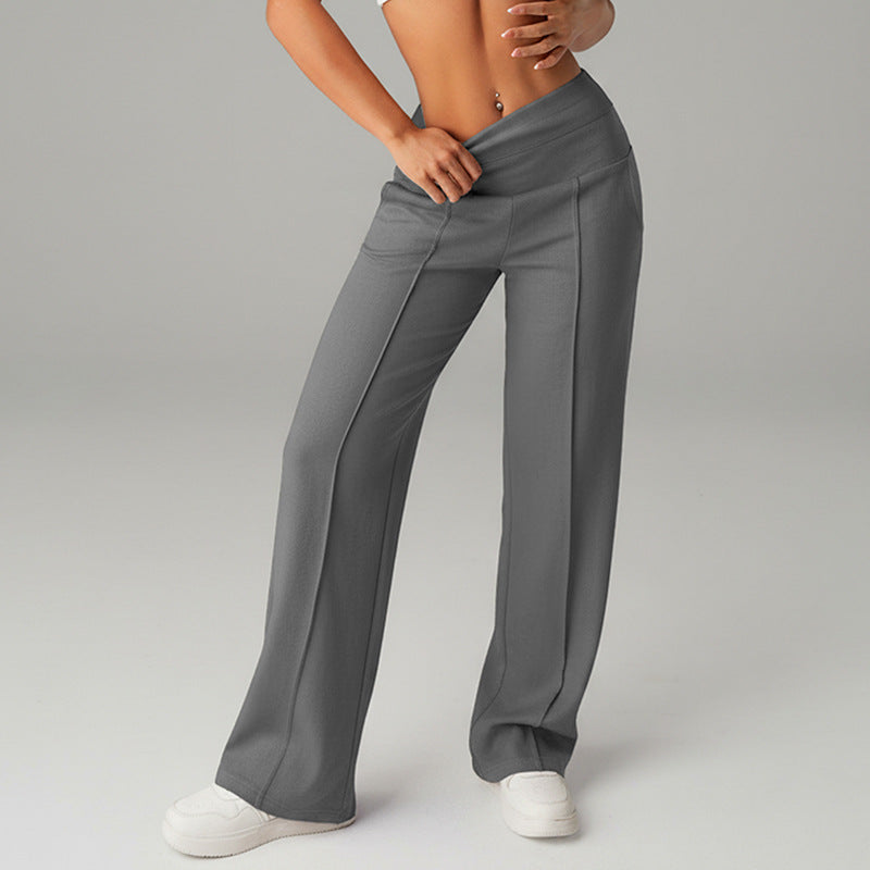 High-waisted Loose-fitting Wide-leg Womens Sweatpants NorixaFashion.com