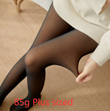 Fleece-lined Thickened Sheer Tights Leggings Transparent One-piece Pantyhose Superb Fleshcolor Pantynose NorixaFashion.com