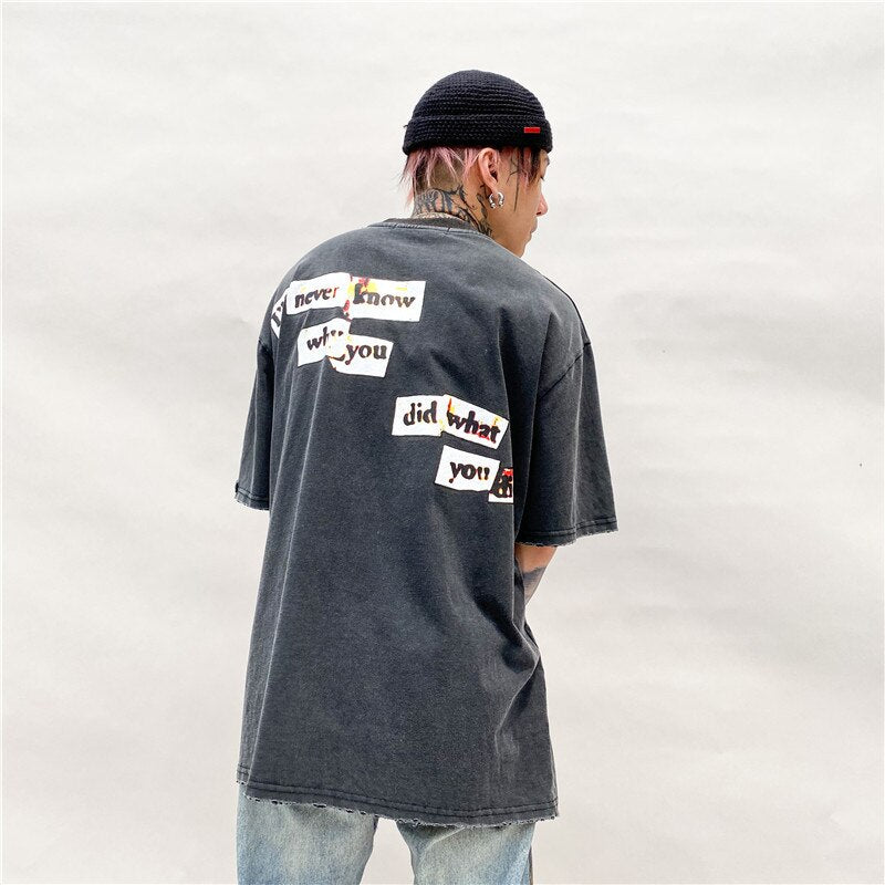 "Blue Lotuss 20SS Unisex Vintage Print T-Shirt" Pi-Mart